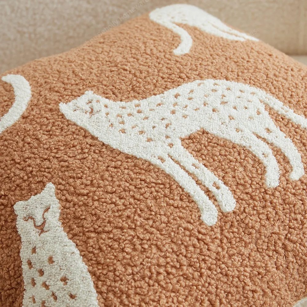 Custom Teddy Fleece Fabric 18x18inch Pillows Cover Embroidered Cushion Cover