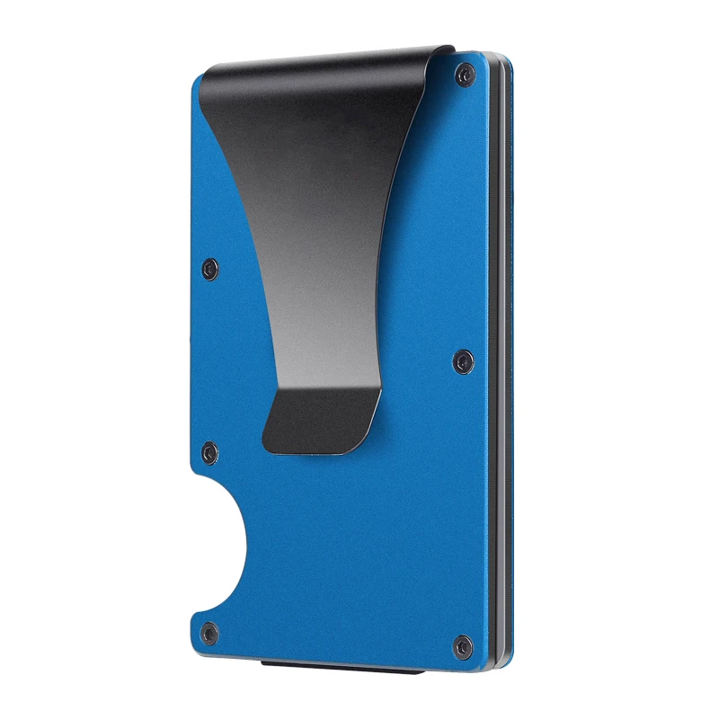 Slim Titanium Rfid Blocking Man Minimalist Card Wallet Business Card Holder Metal Front Pocket Wallet