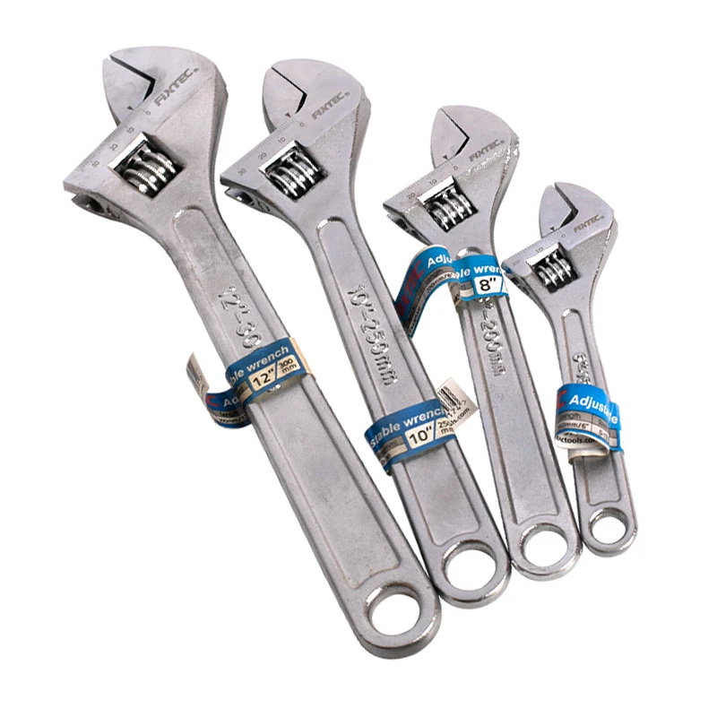 FIXTEC Adjustable Wrench Tools 3pcs 45 # Carbon Steel Multi-Function Spanners Set