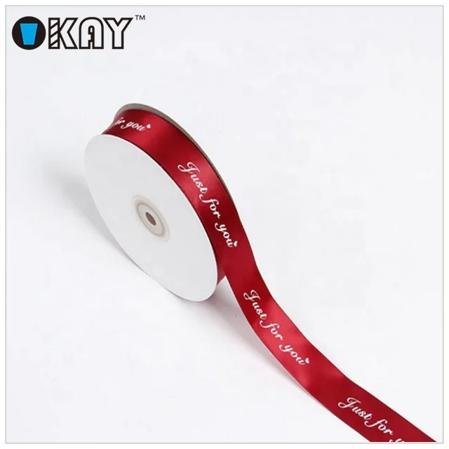 Factory custom cheap self adhesive polyester printed satin ribbon