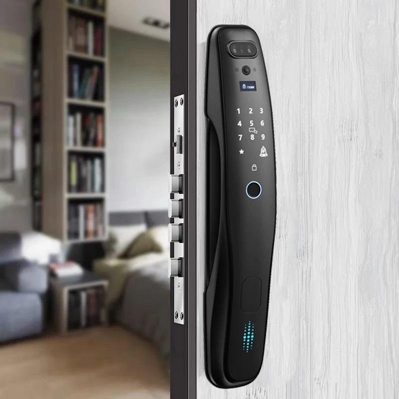 Anti theft Full automatic access tuya wifi digital Face recognition unlock Cat Eye Camera smart door lock