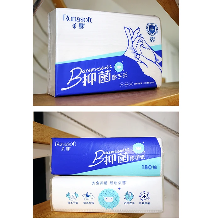 Virgin Wood Pulp Custom Logo hand towel tissue paper bath paper for kitchen 20packs