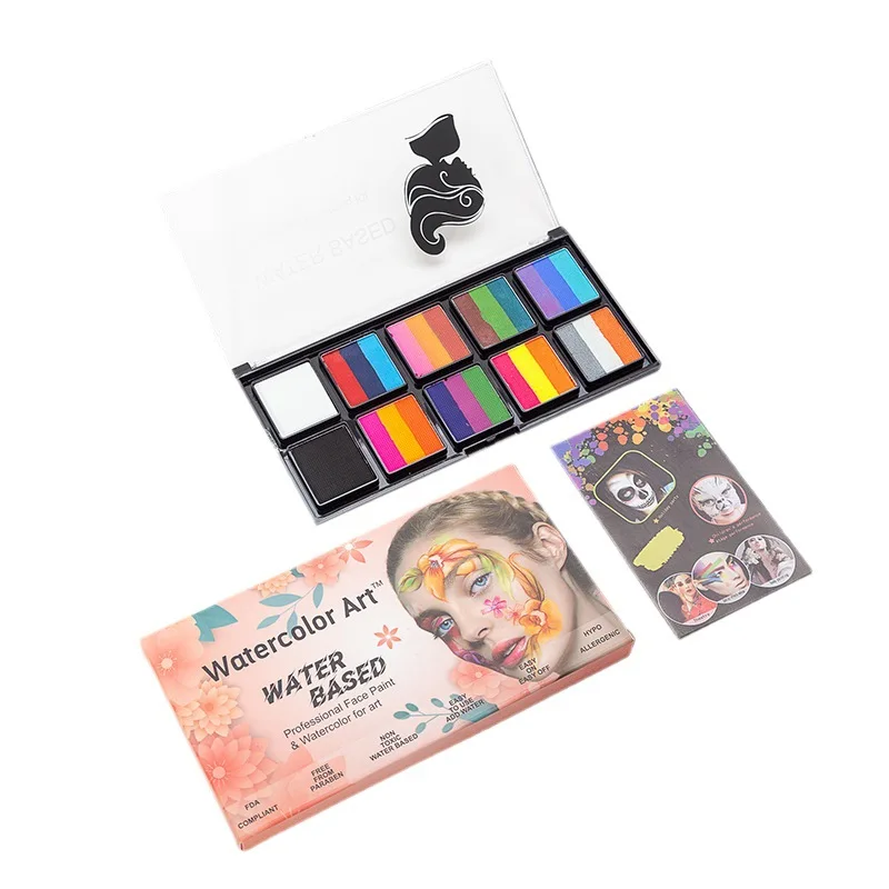 10 Color World Cup Halloween Makeup Paint Body Paint Christmas Easy to Clean Water Soluble Paint