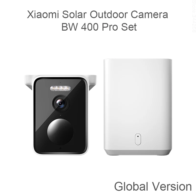 Global Version Xiaomi Solar Outdoor Camera Set BW400 Pro Solar-Powered Battery Full-Color Night Vision Alexa Cloud Storage