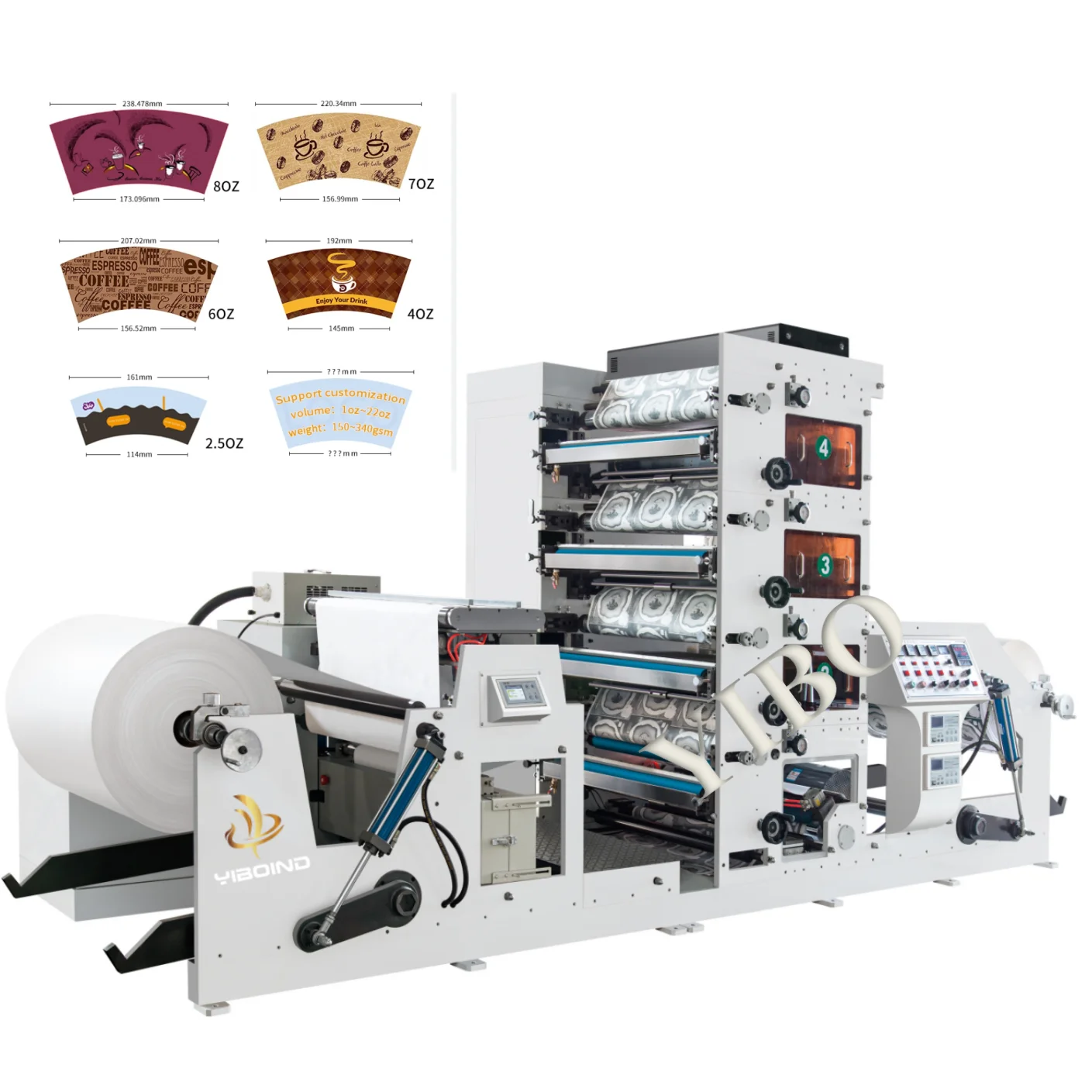 Roll To Roll Logo Die Cutting UV Dryer Flexographic Flexo Printing Machine