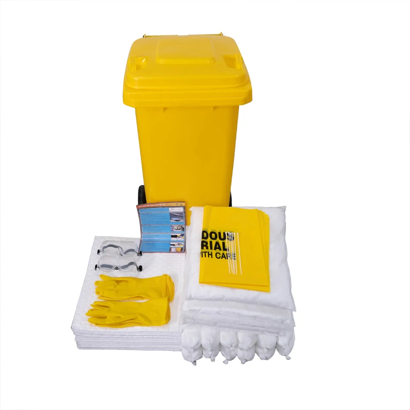 240L Oil &fuel absorb mat   wheeled bin spill kit oil absorbent spill kit  for oil spillage