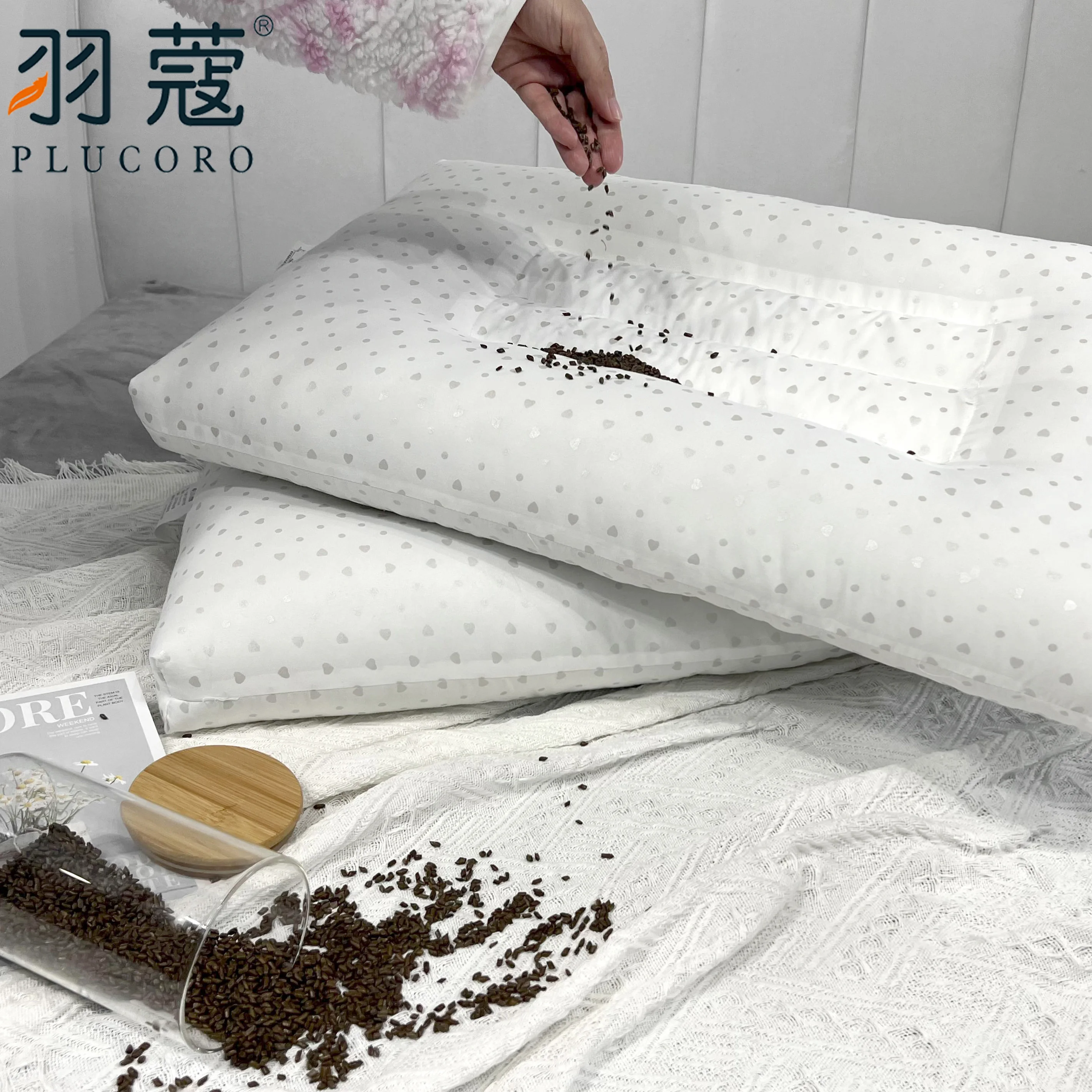 Cassia Seed Pillow Home Sleeping Fluffy Pillow 45*70CM Compressed Package