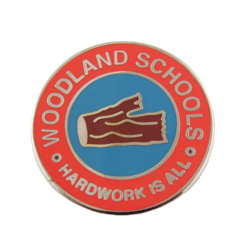 Custom Lapel Pins Enamel Offset Print School Badges Circle Metal Brooch Pin Badge