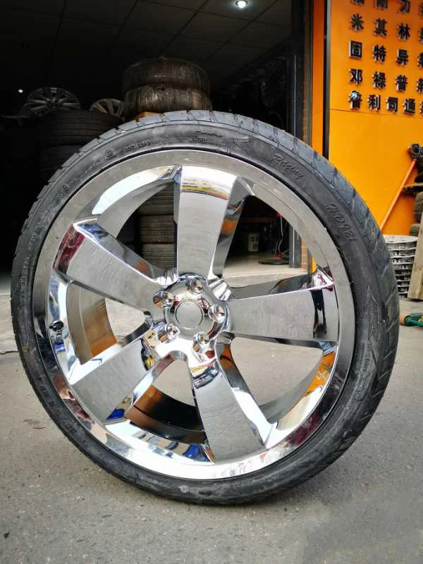 Custom shinny electroplated 5 spokes forged wheels for Chrysler 300C Mustang Viper Buick Toyota Lexus Lincoln Audi Mercedes S