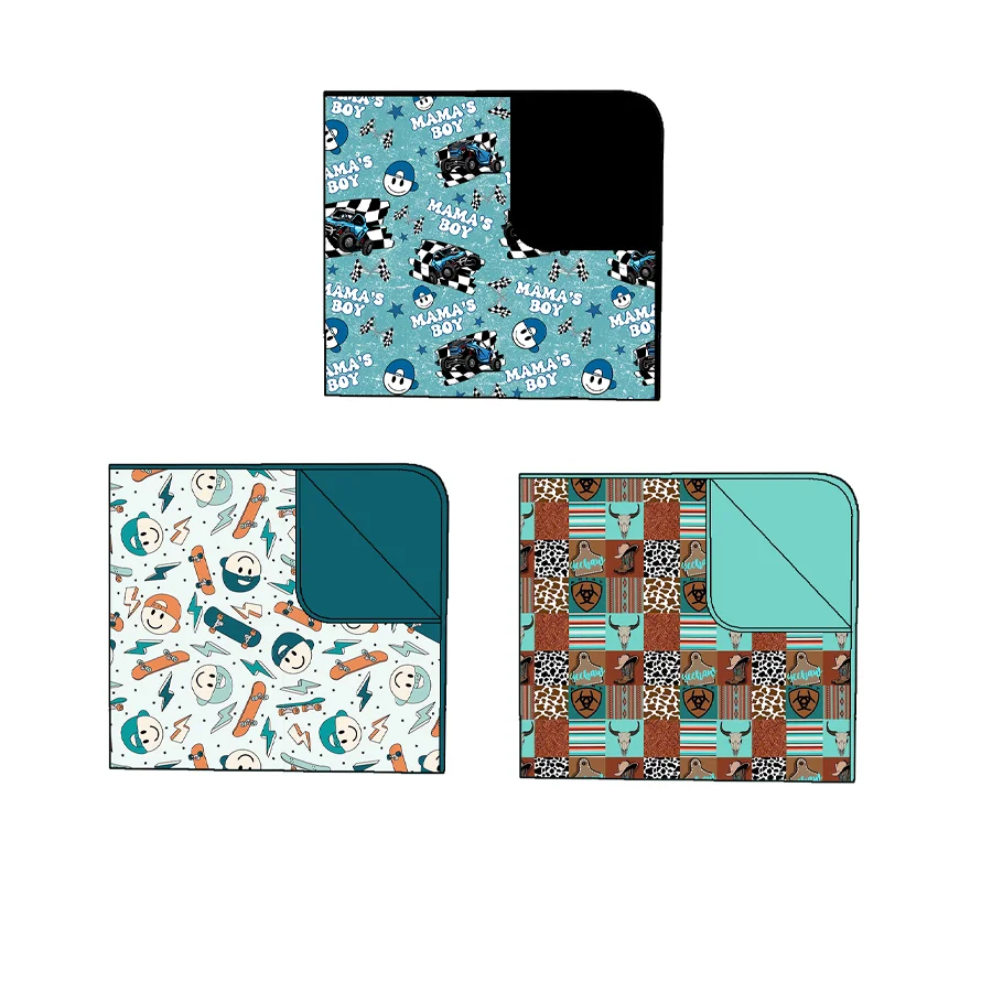 2025 Custom New Design western cow printing bamboo Blankets