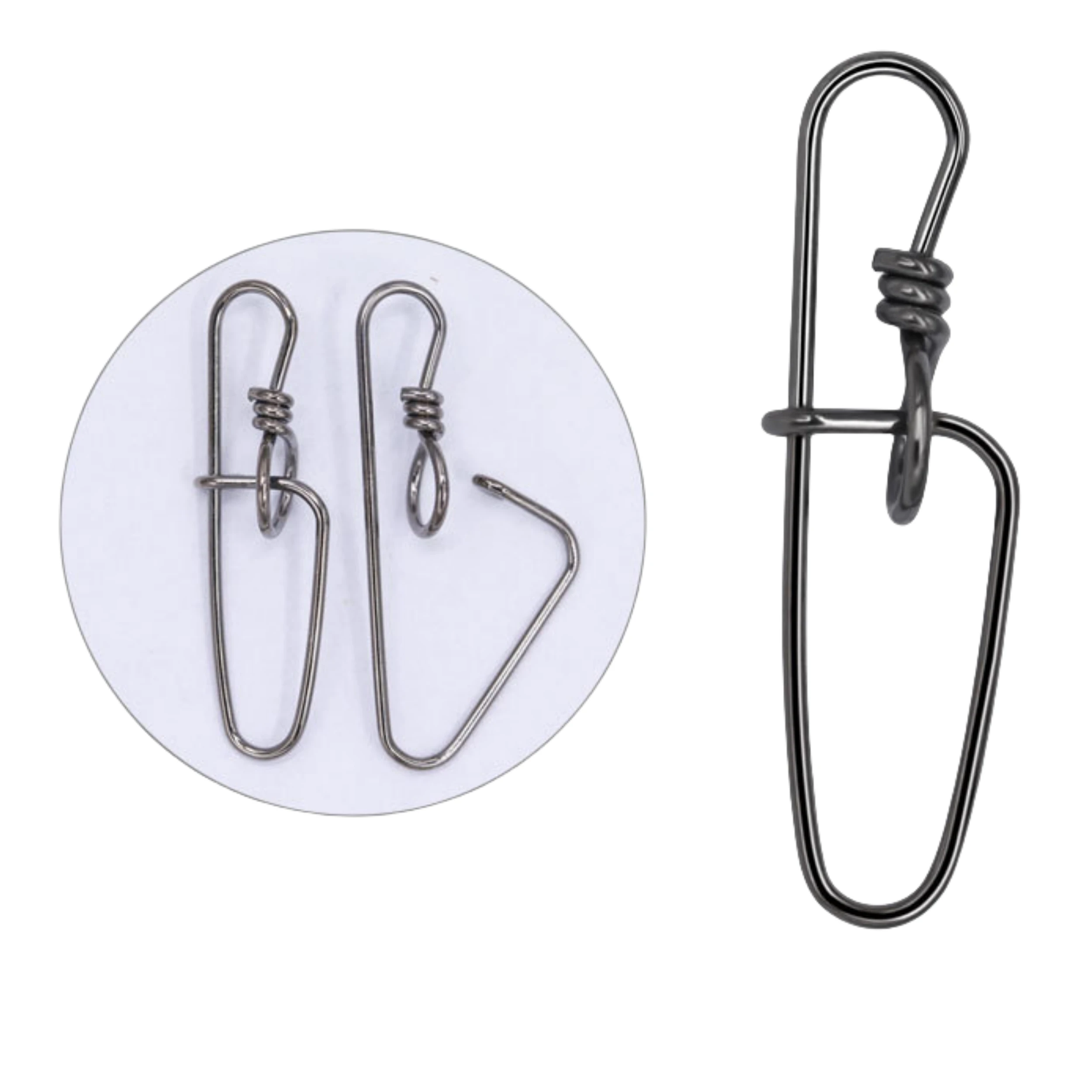 Wholesale Trolling Snap Fishing 0#-7# Stainless Steel Spinning Snap Fishing Connector Double Insurance Inside Lock Snap
