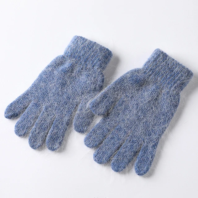 Пользовательские жаккардовые перчатки высокого качества шерстяные перчатки с полным пальцем кашемировые трикотажные теплые ребристые полуперчатки для ногтей и варежки для зимы