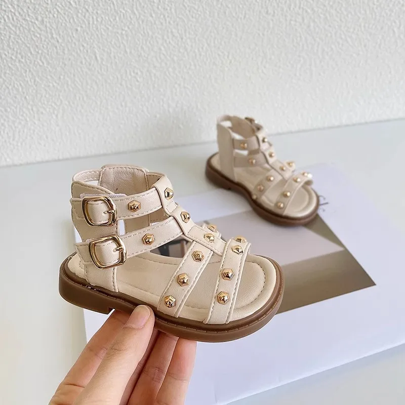 Fashion Factory Price Toddler Girl Sandal Girl Kids Rivets Shoes Children Summer Sandals