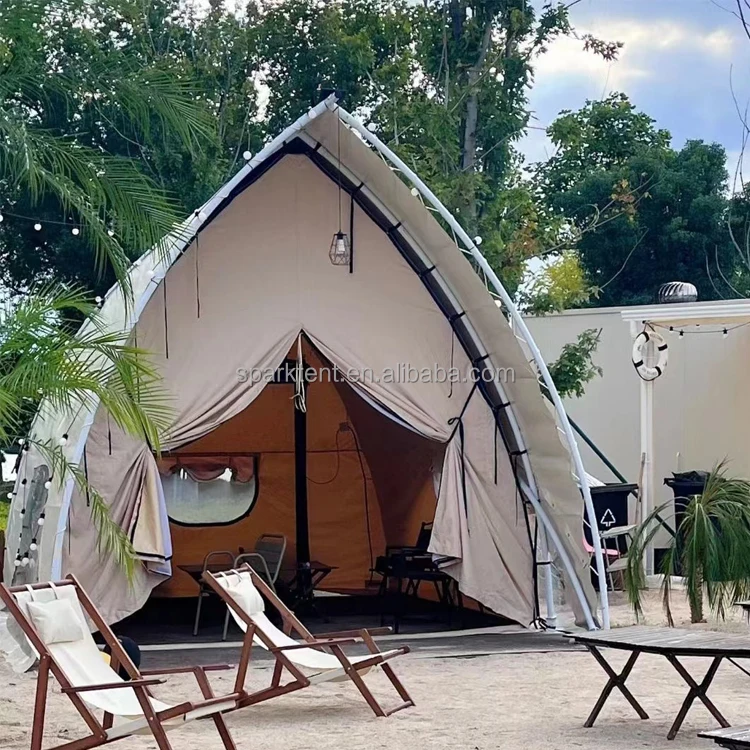 New Design Outdoor Glamping Sailing Shape Hotel Tent , Safari Resort Sailing Tents