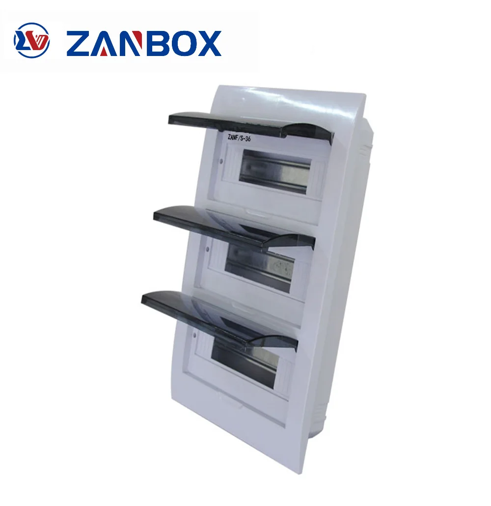 ZANBOS latest technology 36 way waterproof flame retardant portable plastic distribution box
