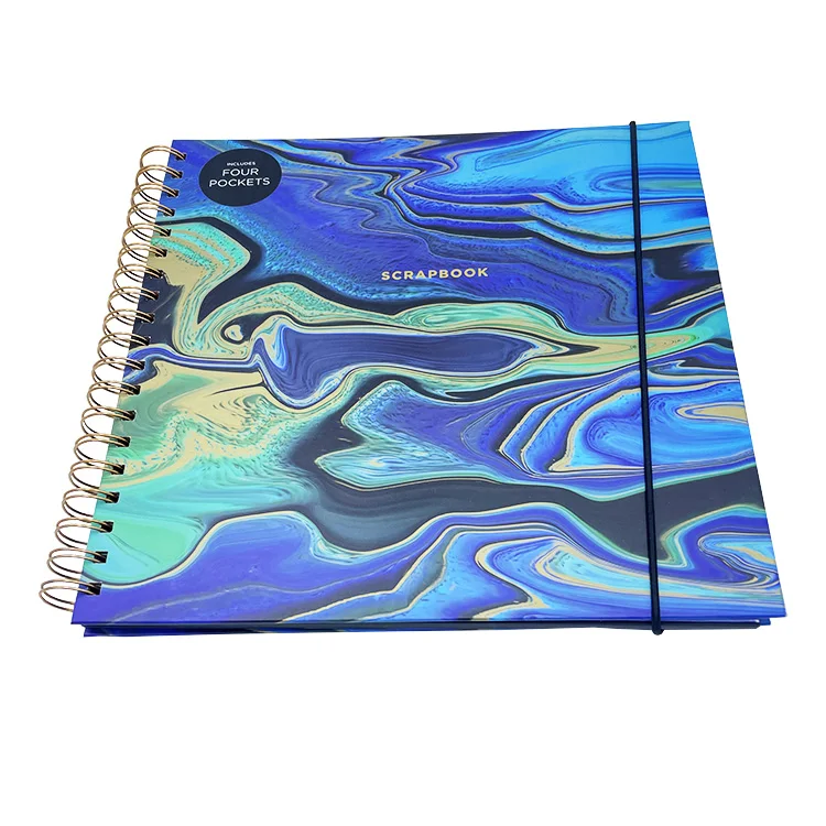 New Spiral Binding Large Photo Album Ribbon Closure Memory Scrapbook Books, Album Photo Scrapbooking Scrap Book With Pocket