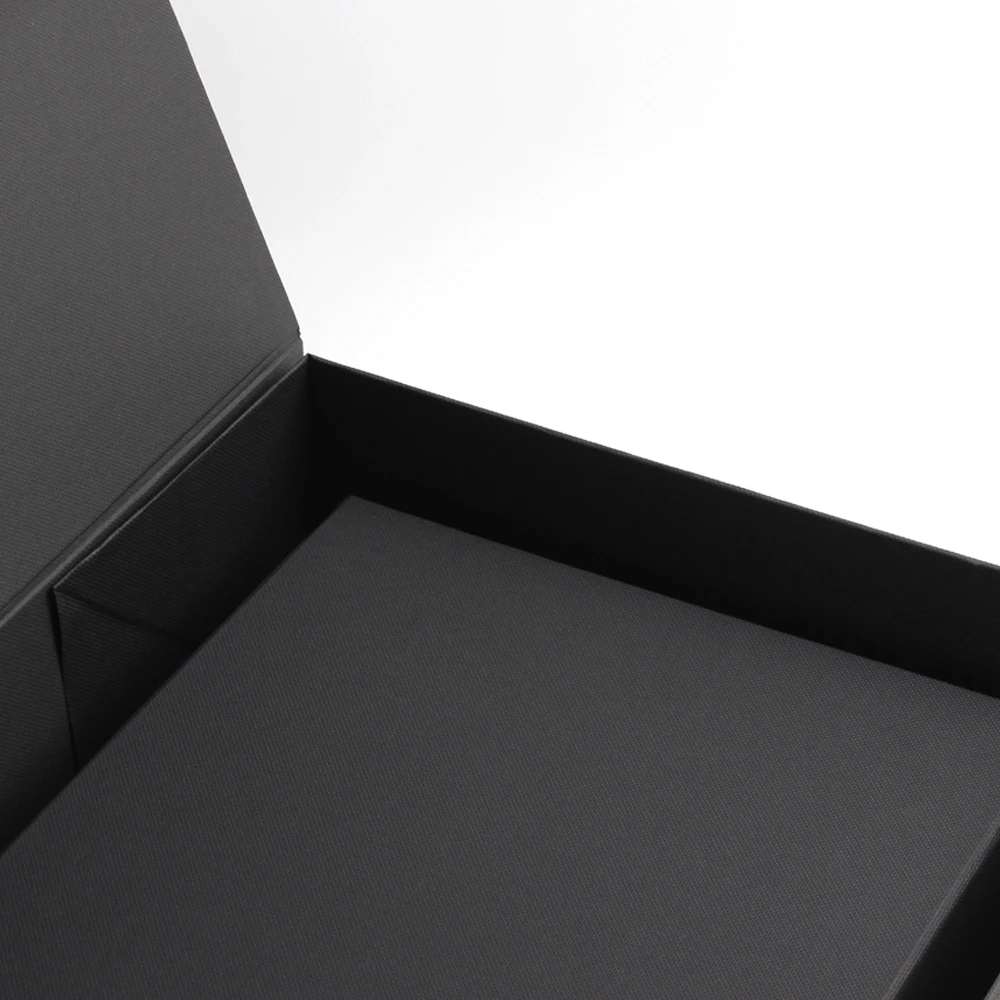 Manufacturer Custom Logo Large Black Foldable Magnetic Closure Cardboard Gift Paper Box For Clothes Shoes T shirts