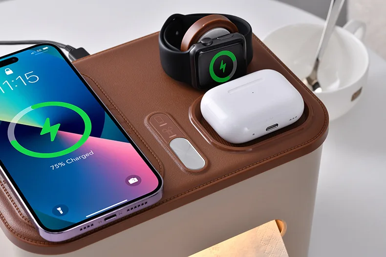 Smart Home Lighting Intelligent Sensing Night Light Mobile Phone Earphones Watch Wireless Charging Tissue Box Light