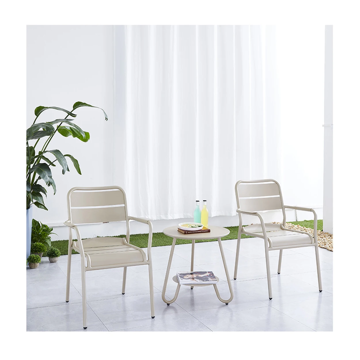 Wholesale Metal Modern Dinning Table And Chair Set Round Dining Table 4 Seater  Coffee End Round Dining Table