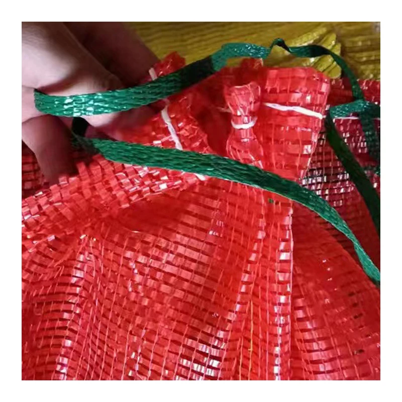 agriculture vegetables leno mesh bags with drawstring packing pp onion packing mesh bags