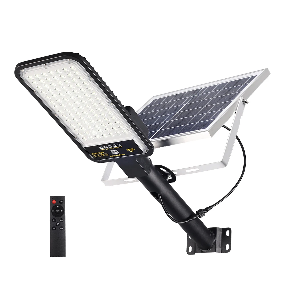 Ip66 Waterproof Outdoor Solar Street Light Motion Sensor + Remote Control 200W 30000MAH Led Solar Street Lamp White 80 Canopy