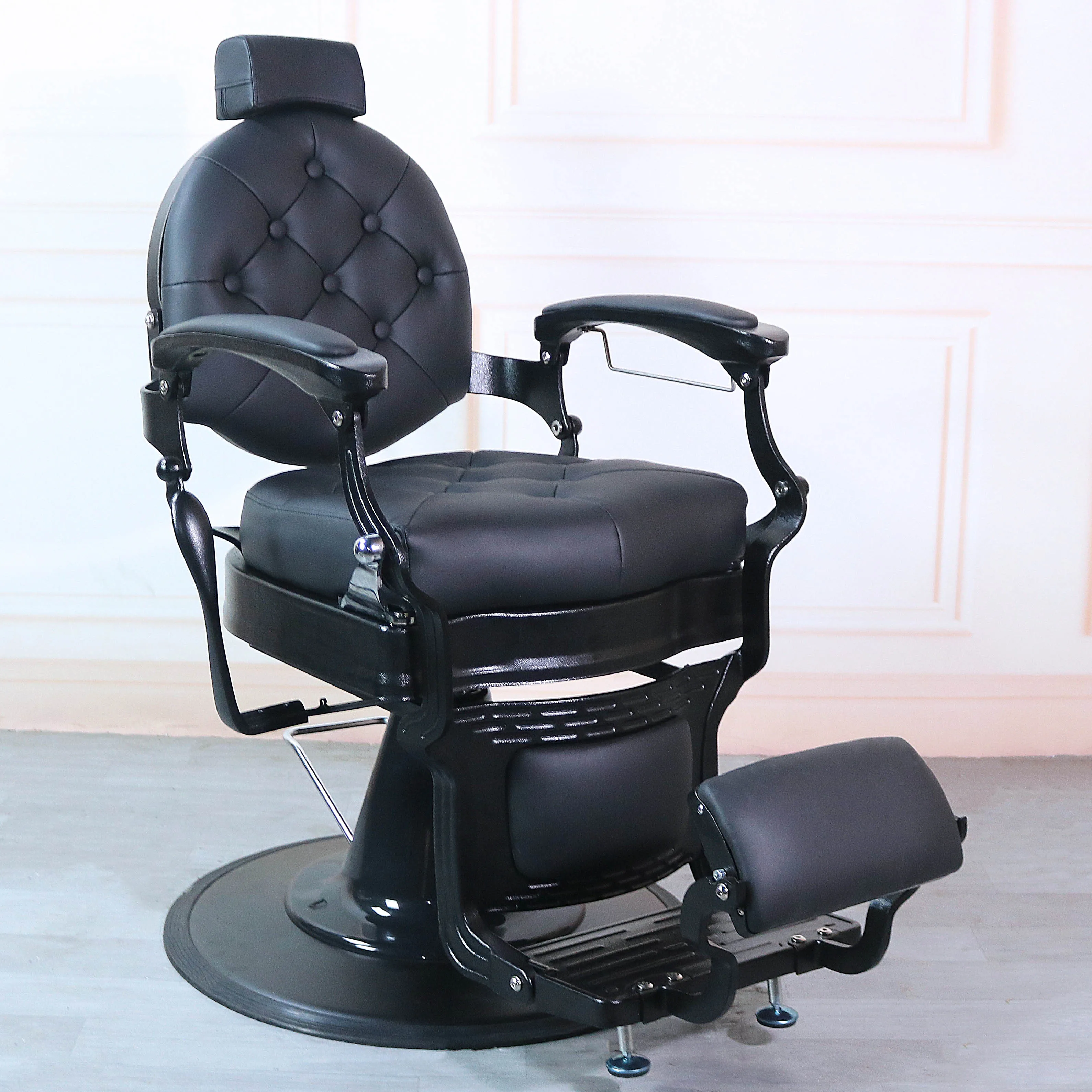 Hydraulic Hair Cutting Reclining Grooming Massage Chair Retro Salon Hairdressing Barber Chair