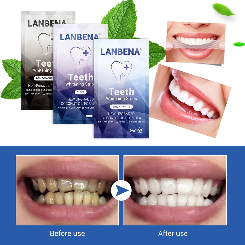 LANBENA кокосовое масло отбеливающая полоска для зубов уголь отбеливание