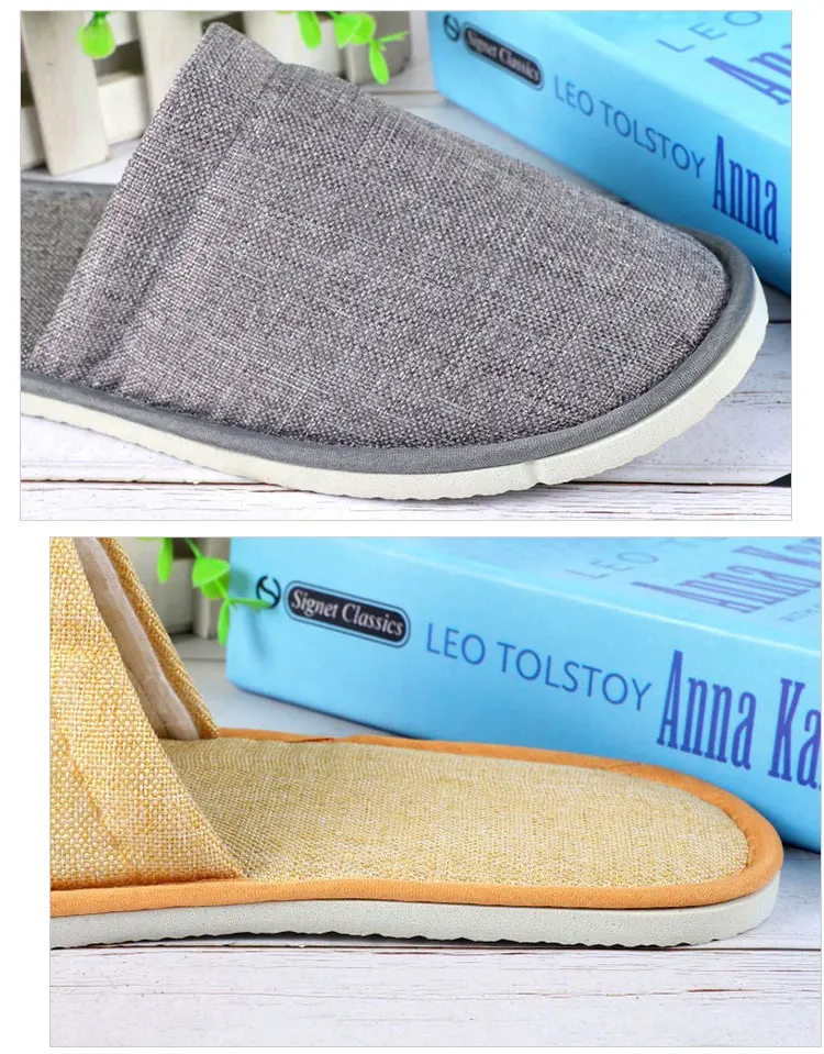 Free Sample Flax Disposable Hotel Slippers Custom Logo Non-Slip Hotel Tourism Slippers For Hotel Spa Salon