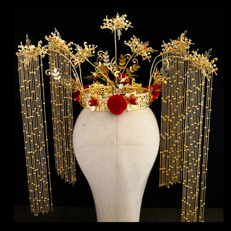 
classical retro hair accessories bride wedding use headwear headband flower tassel 