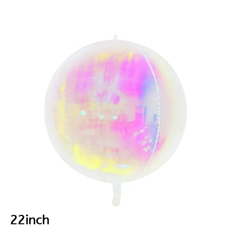 22 inches Transparent Gradient 4D round shaped sphere Decoration Foil Balloons iridescent colorful decorate Orb globos