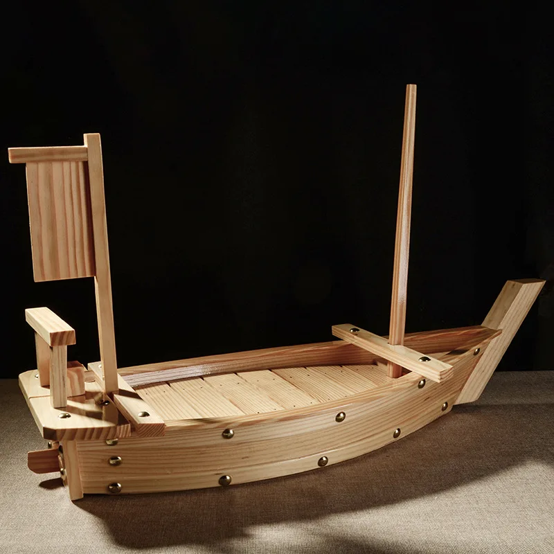 hand made reusable hotel restaurant japanese natural bamboo wood sushi boat for big party