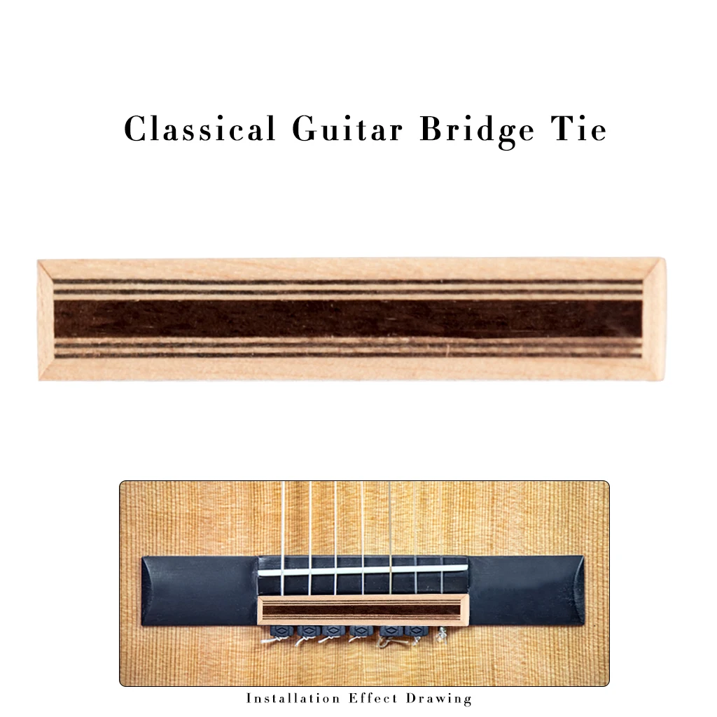 NAOMI Guitar Bridge Tie Block for Classical Guitar String Ties Guitar DIY Replacement Inlay Wood Luthier