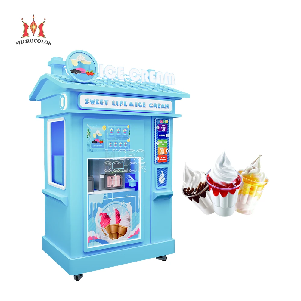 Self-selling Commercial Smart Automatic Vending Machine Custom Coin Operated Soft Ice Cream Vending Machine For Sale