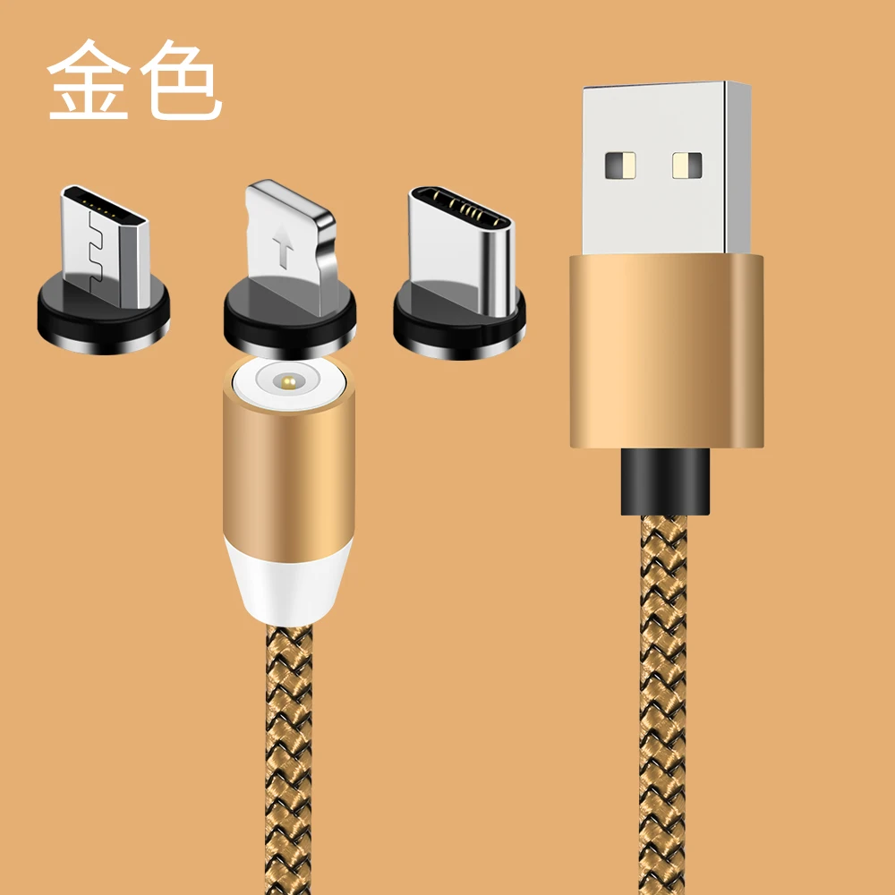 3 в 1 светодиодный магнитный зарядный USB-кабель для iPhone Type C Micro