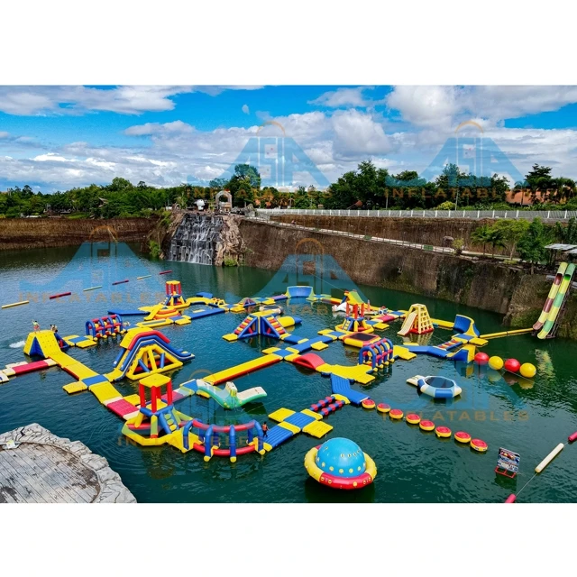 Inflatable beach fun water sports games floating sea aqua park