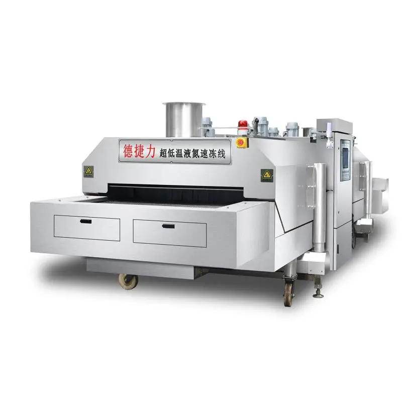 Промышленный непрерывный туннель DJL IQF, быстрая морозильная камера с высокой скоростью, морозильник с жидким азотом, дурийский туннельный морозильник