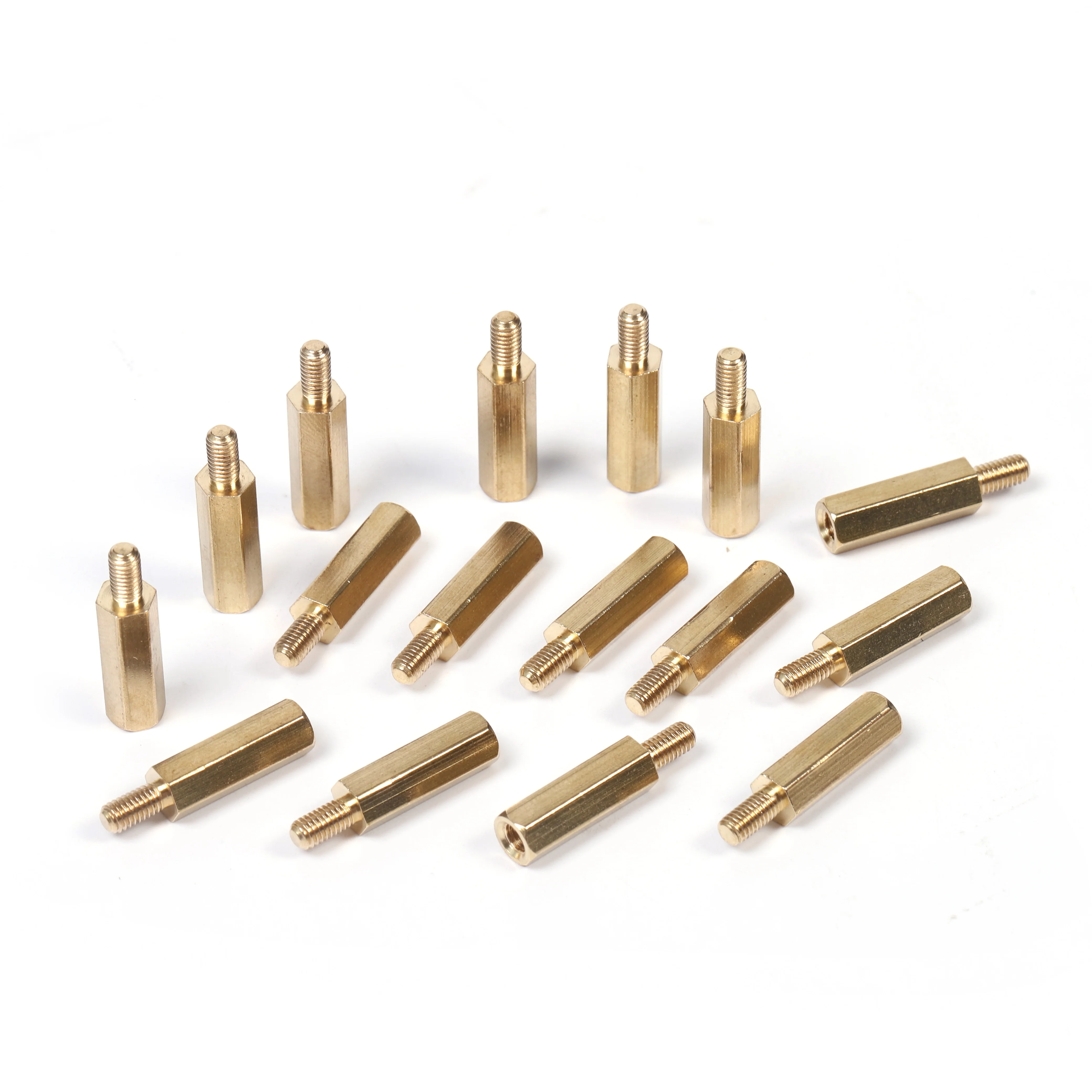 Brass Hex Screw Bolt With Internal Thread M3 M4 Brass Hex Standoff Bolts Male Female Threads For Mounting Screw Spacer