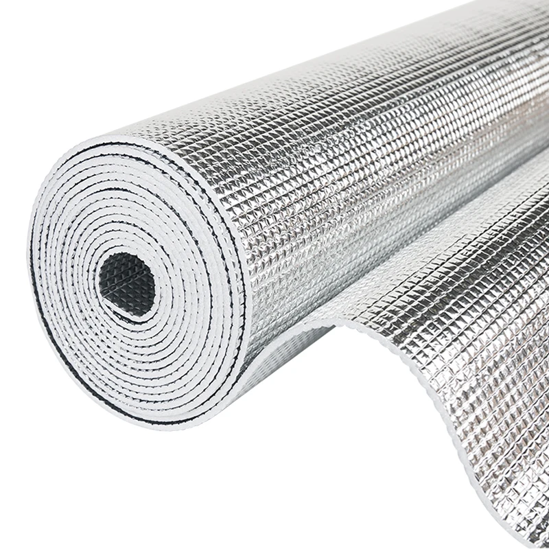 Epe Foam Insulated Materials Corrugated Aluminum Foil Backed Foam Insulation With Silver Reflective Backing