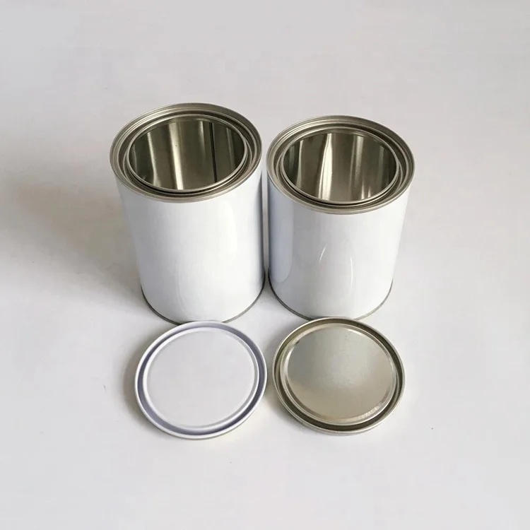 1 Liter Round Metal Bucket Tinplate Can Drum metal Lid For paint Motor Oil