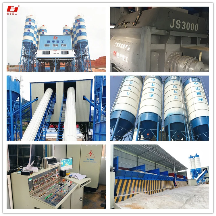 Construction machinery equipment automation system save space HZS150large concrete mixing plant