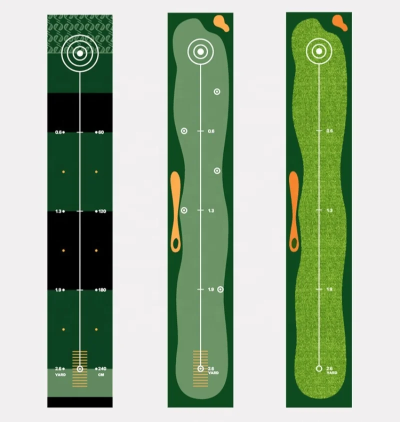 Two speed Golf putting practice indoor mat putting training aid mat 9.84*1.64FT