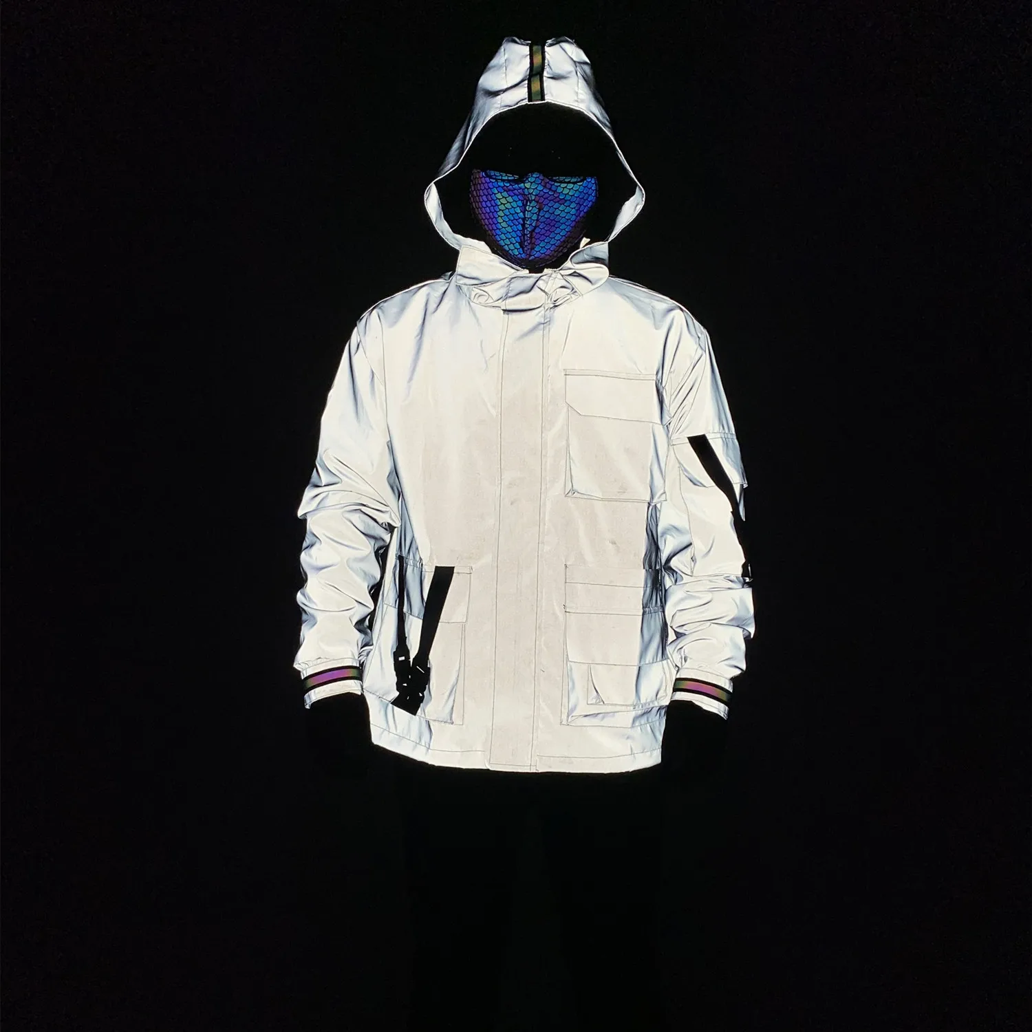 high visibility hi viz neon yellow blue pink orange green purple color winter bike security safety reflective street wear jacket
