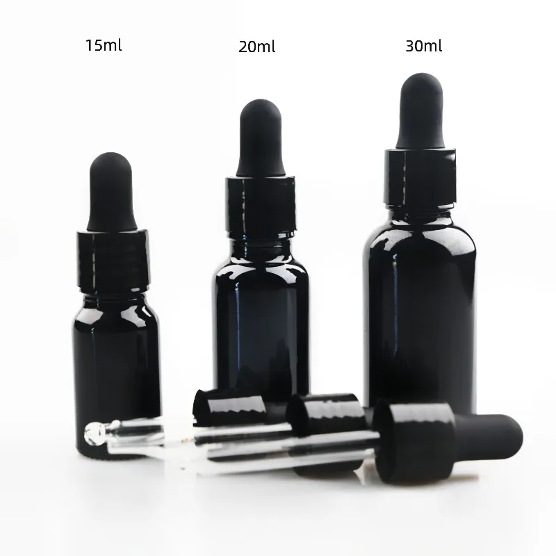 black 18415 caps plastic PP screw cap with	 oil glass pipettes dropper