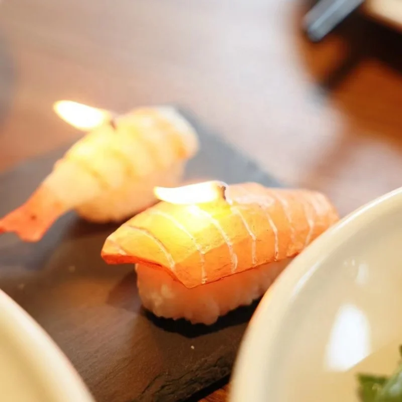 Berry Scent Japanese Food Refined Compact Sushi Salmon Fragrance Aromatherapy Scented Candles Photography Props For Products