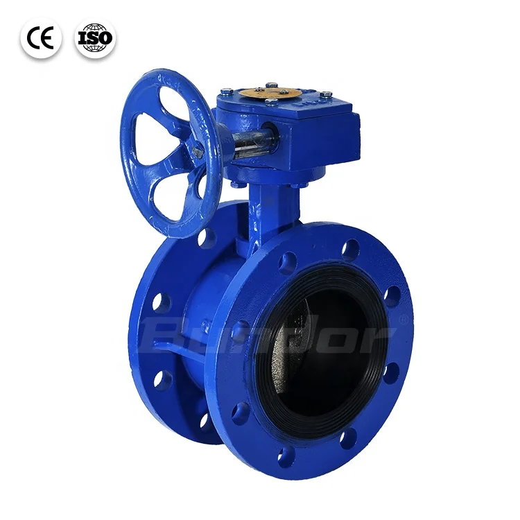 Bundor 3Inch 8Inch stainless steel disc flange connection gearbox butterfly valve price
