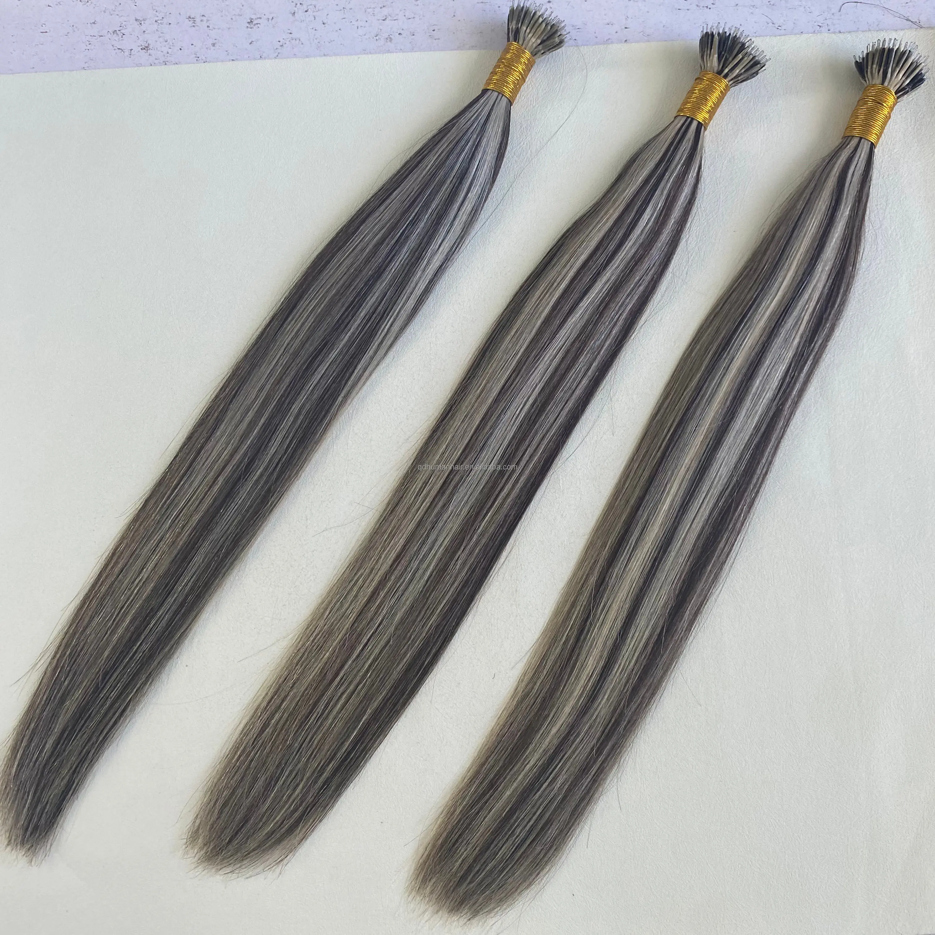 Ready To Ship Wholesale European Virgin Hair Nano Ring Hair Extensions Russian Blonde Ombre Color Double Drawn Hair Extensions