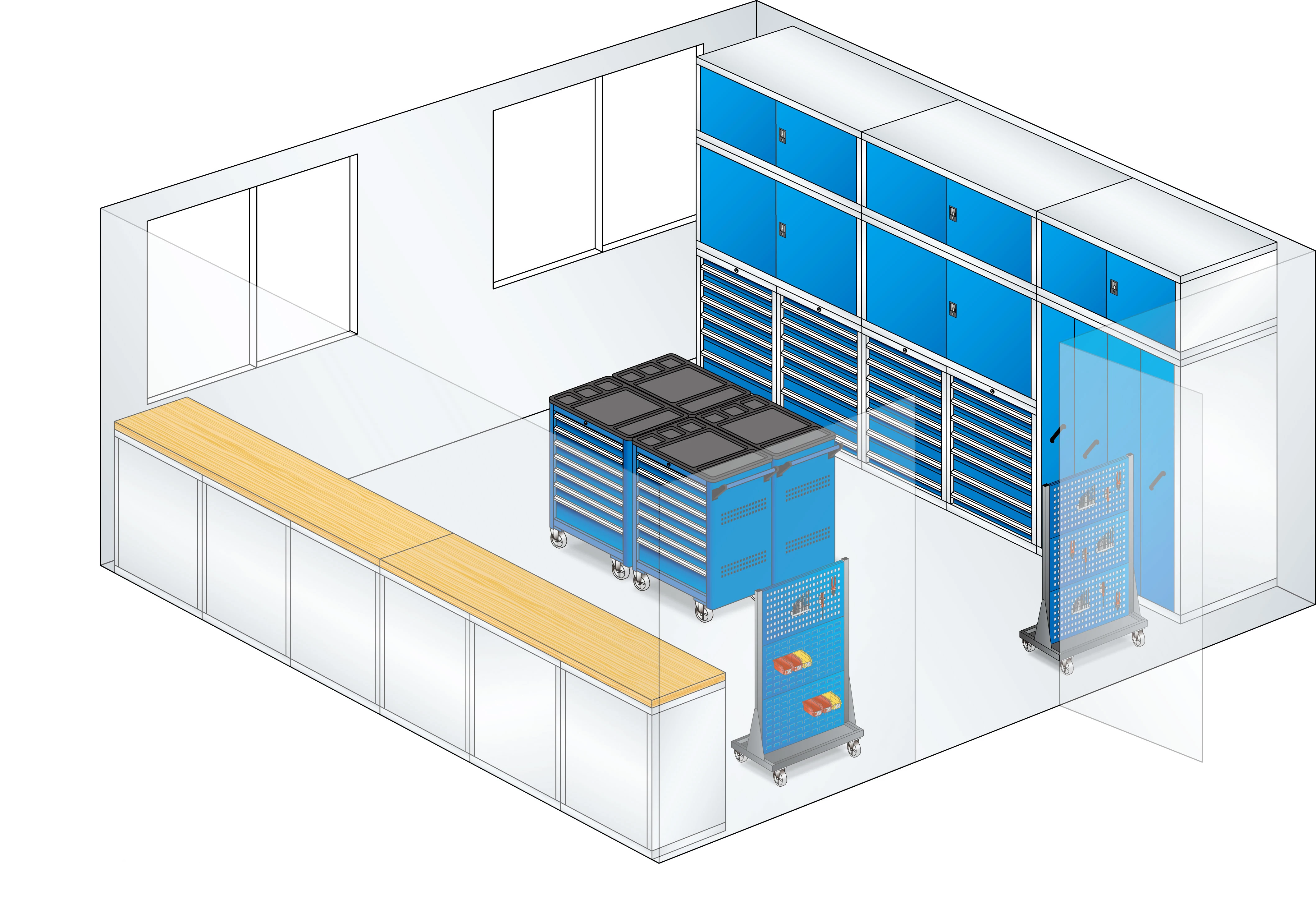 E100561-5A   New design mobile   metal heavy duty steel garage tool cabinet   5   drawers   tool  box  for   factory