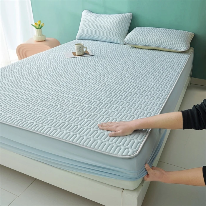 Summer printing bedspread coverlet fitted bed cover three-piece natural latex mat mattress sheeting sheet