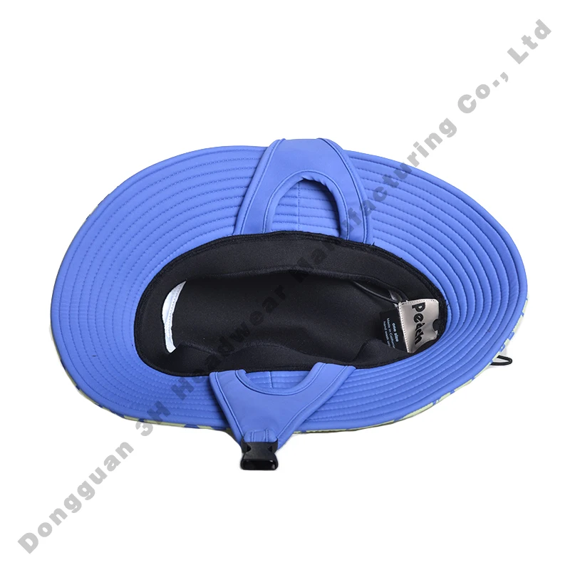 Design Adjustable Outdoor Waterproof Quick Dry Surfing Bucket Hat for Unisex Custom Print Surf Caps Hats with Chin Strap