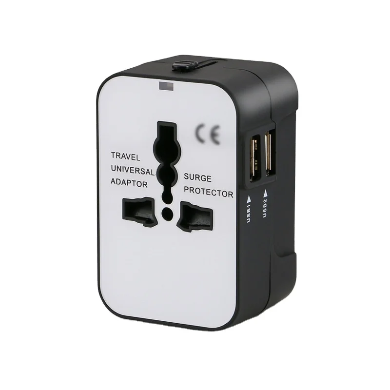 2.1A Travel Adapter USA EU UK USB C Universal Power Converters USB type C Charging Ports Wall Charger Plug Adapter